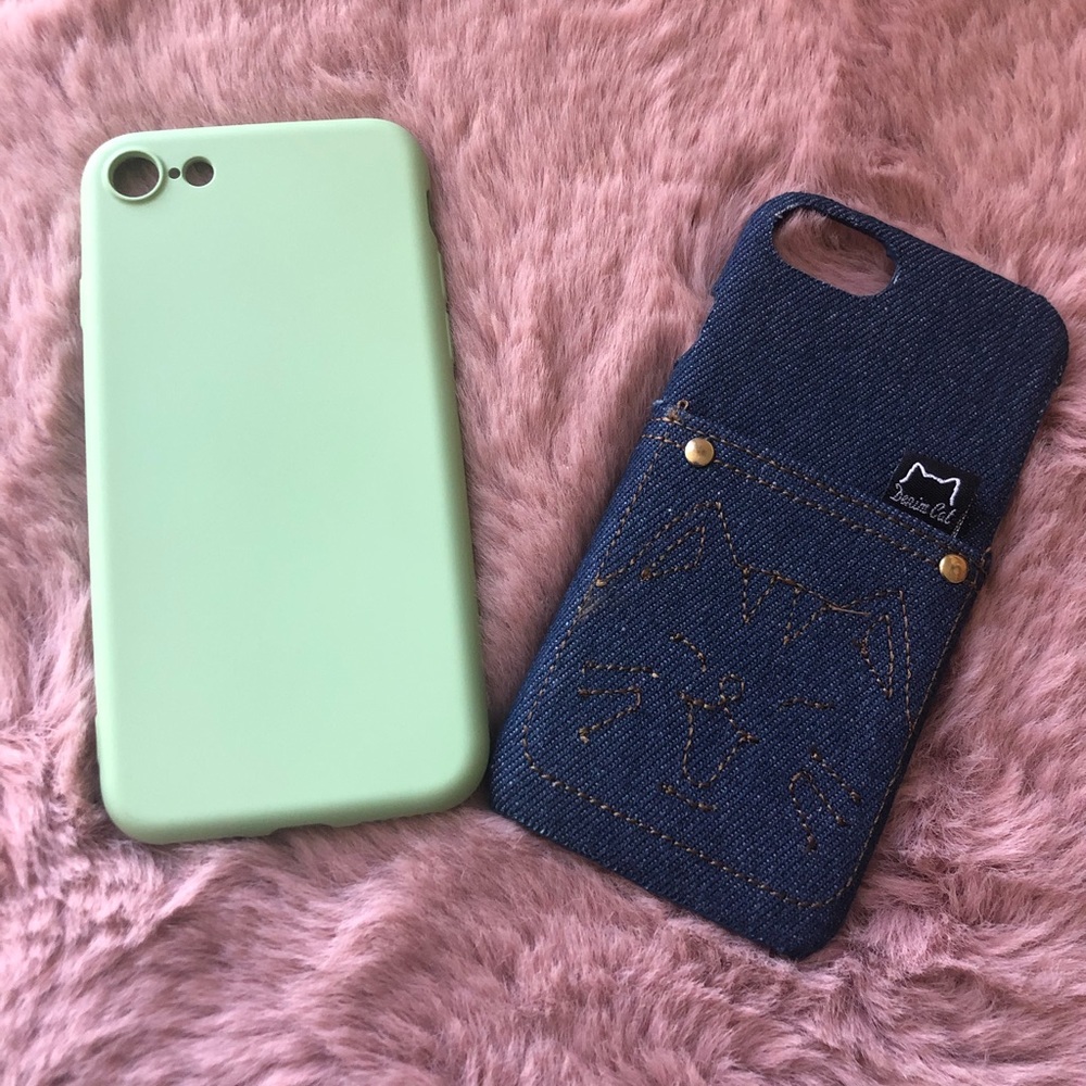 NEW - iPhone 8/7/6s/6 cases (blue and green)
